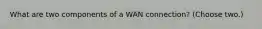 What are two components of a WAN connection? (Choose two.)