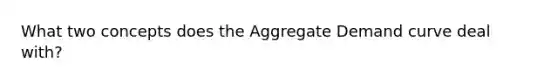 What two concepts does the Aggregate Demand curve deal with?