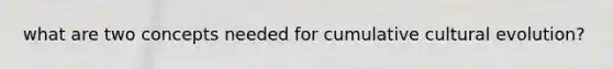 what are two concepts needed for cumulative cultural evolution?