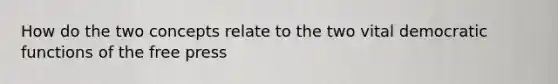 How do the two concepts relate to the two vital democratic functions of the free press