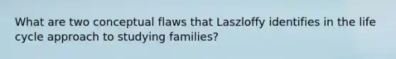 What are two conceptual flaws that Laszloffy identifies in the life cycle approach to studying families?