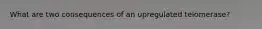 What are two consequences of an upregulated telomerase?