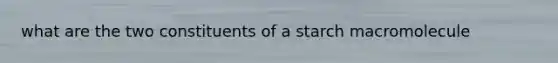 what are the two constituents of a starch macromolecule