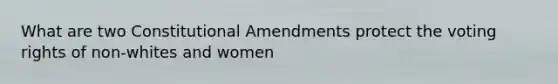 What are two Constitutional Amendments protect the voting rights of non-whites and women