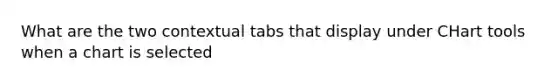 What are the two contextual tabs that display under CHart tools when a chart is selected