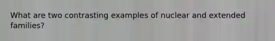 What are two contrasting examples of nuclear and extended families?