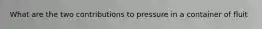 What are the two contributions to pressure in a container of fluit