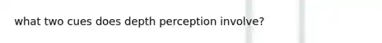 what two cues does depth perception involve?