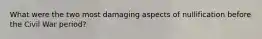 What were the two most damaging aspects of nullification before the Civil War period?