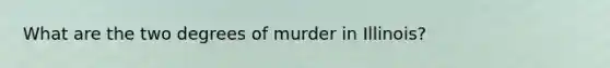 What are the two degrees of murder in Illinois?