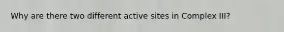 Why are there two different active sites in Complex III?