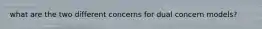 what are the two different concerns for dual concern models?