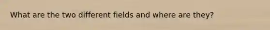 What are the two different fields and where are they?