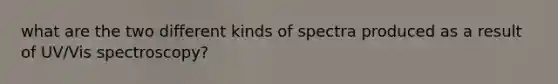 what are the two different kinds of spectra produced as a result of UV/Vis spectroscopy?