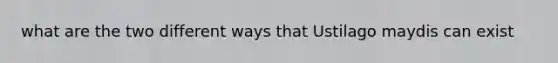 what are the two different ways that Ustilago maydis can exist