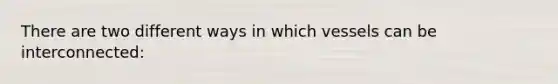There are two different ways in which vessels can be interconnected: