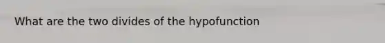 What are the two divides of the hypofunction