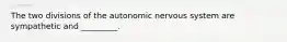 The two divisions of the autonomic nervous system are sympathetic and _________.