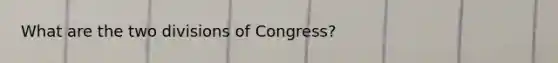 What are the two divisions of Congress?