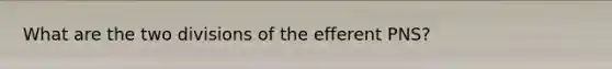 What are the two divisions of the efferent PNS?