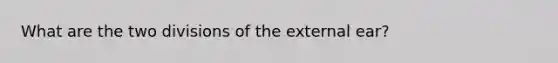 What are the two divisions of the external ear?