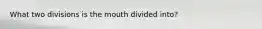 What two divisions is the mouth divided into?