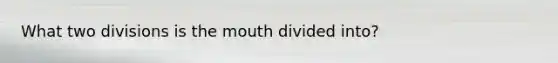 What two divisions is the mouth divided into?