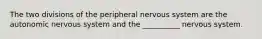 The two divisions of the peripheral nervous system are the autonomic nervous system and the __________ nervous system.