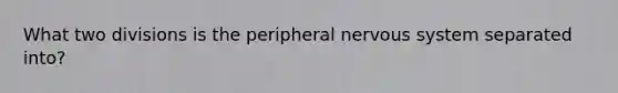 What two divisions is the peripheral nervous system separated into?