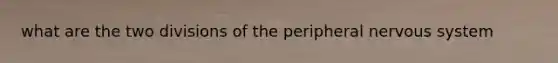 what are the two divisions of the peripheral nervous system