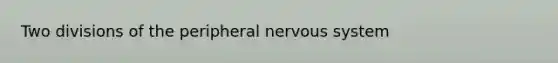 Two divisions of the peripheral nervous system