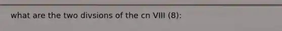 what are the two divsions of the cn VIII (8):