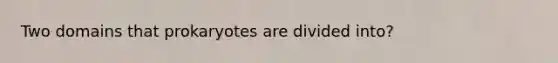 Two domains that prokaryotes are divided into?