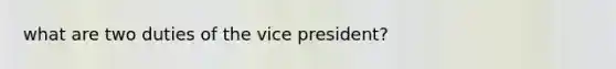 what are two duties of the vice president?