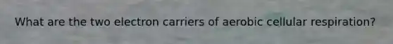 What are the two electron carriers of aerobic cellular respiration?