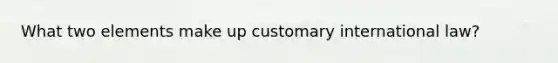 What two elements make up customary international law?
