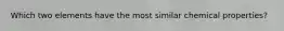 Which two elements have the most similar chemical properties?