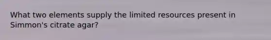 What two elements supply the limited resources present in Simmon's citrate agar?