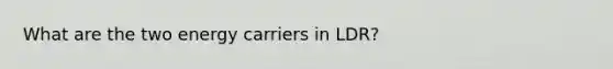 What are the two energy carriers in LDR?