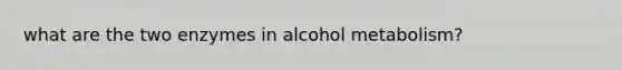 what are the two enzymes in alcohol metabolism?