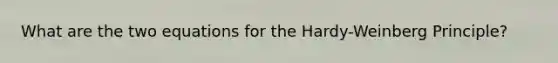 What are the two equations for the Hardy-Weinberg Principle?