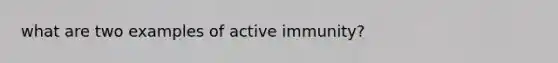 what are two examples of active immunity?