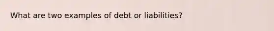 What are two examples of debt or liabilities?