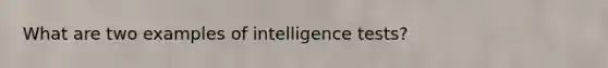 What are two examples of intelligence tests?