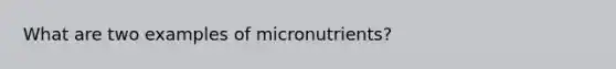 What are two examples of micronutrients?