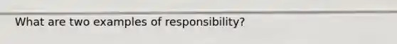 What are two examples of responsibility?