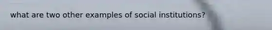 what are two other examples of social institutions?