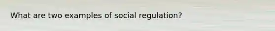 What are two examples of social regulation?