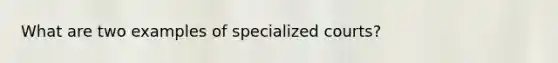 What are two examples of specialized courts?