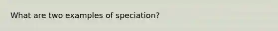 What are two examples of speciation?